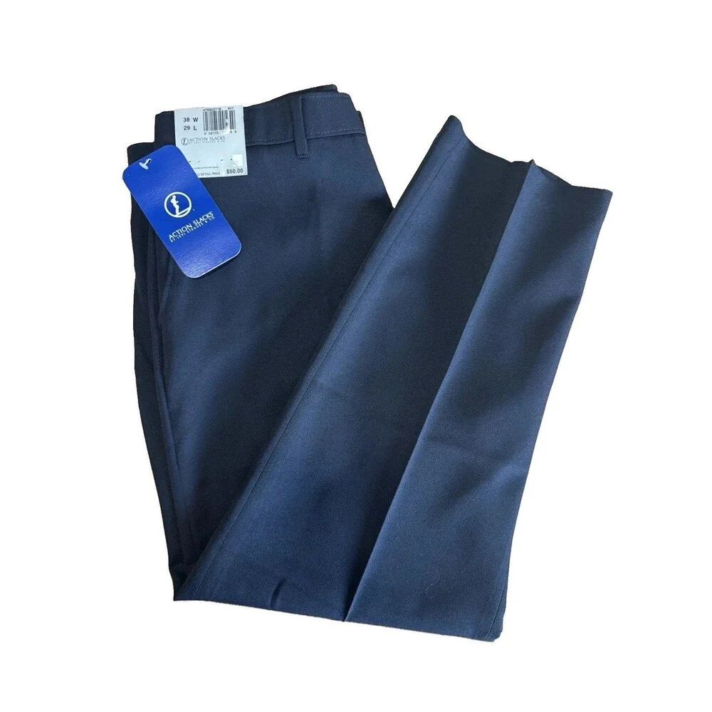 Vtg Levi's Action Slacks 38x29 Navy Blue Dress Pants NWT 2005 Mexico 47690-2718